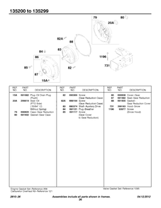 Gear Reduction Group/Sno-Gard Diagram and Parts List for 135207-0325-XX  Briggs and Stratton Engine